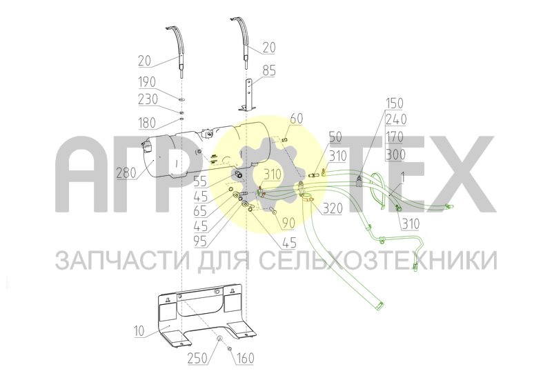 Установка бачка расширительного (154.05.07.400) (№45 на схеме)